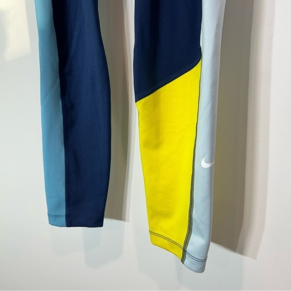 Nike Women's One Leggings Mid-Rise 7/8 Dri-Fit Blue SZ small blue yellow - Picture 4 of 11